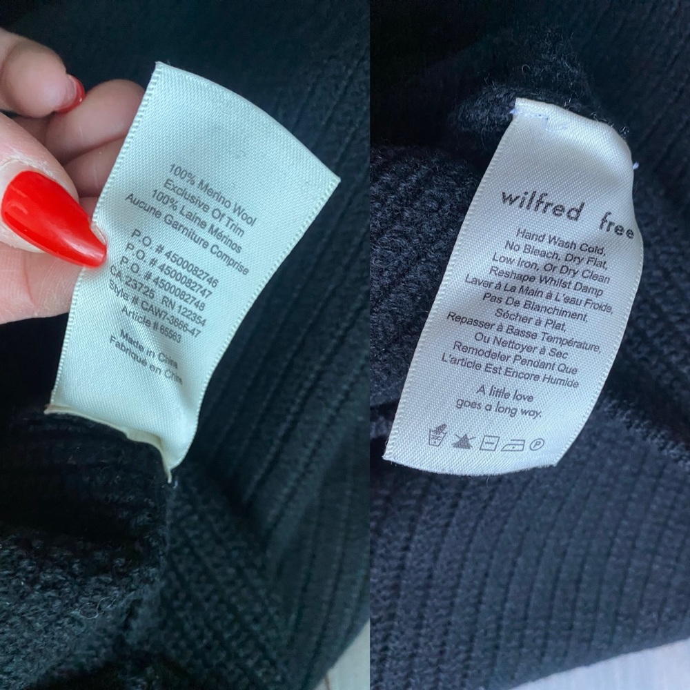 ARITZIA Wilfred Free Black Lolan Sweater - Picture 12 of 12